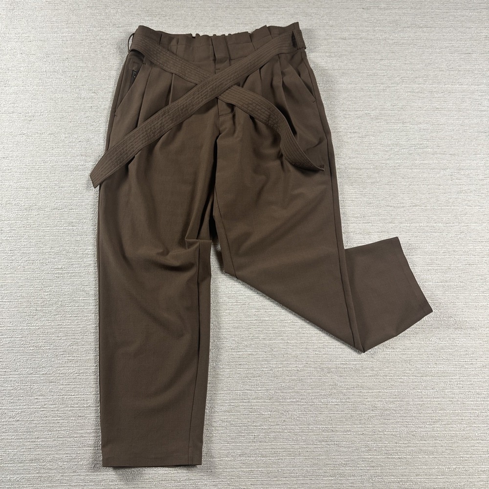 Paperbag Tapered Career Pants Plaid Belted Stretch 8P Athleta Skyline Preppy